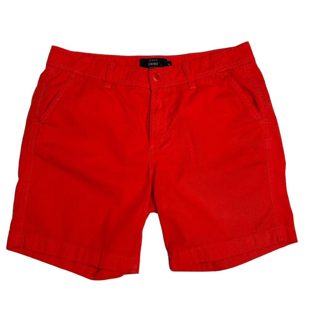 J. Crew Red Orange Midrise Flat Front 9" Chino Shorts